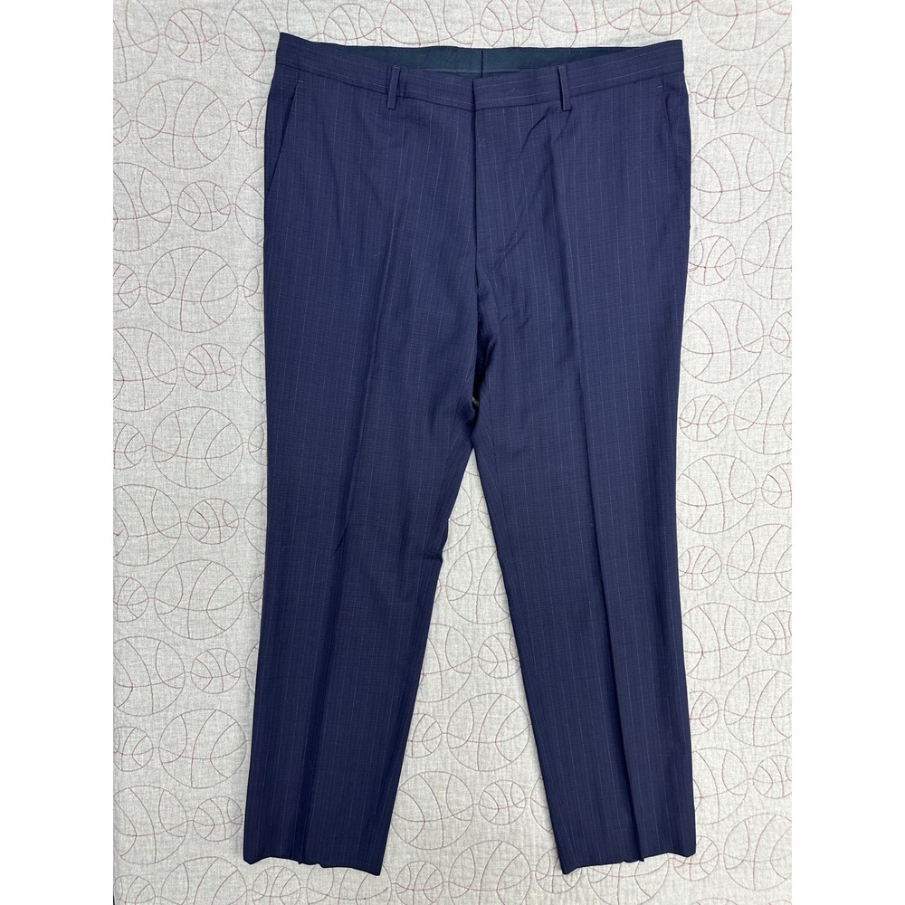 Hugo Boss Dress Pants Navy Blue Pinstripe Suit Slim Fit / Mens 38x30